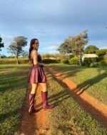 🤎 Vestido Courino Romance Country | Encantos do Interior NM - Imagem 3