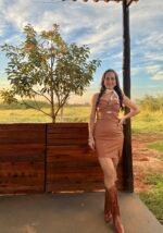 🤎 Vestido Courino Country Chic | Encantos do Interior NM - Imagem 2