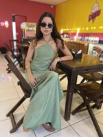 VESTIDO LONGO ASSIMÉTRICO VERDE | PRIMAVERA–VERÃO - Imagem 3