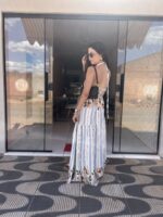 VESTIDO LONGO LISTRADO FLORAL | PRIMAVERA–VERÃO - Imagem 3