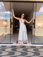 VESTIDO LONGO LISTRADO FLORAL | PRIMAVERA–VERÃO