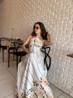 VESTIDO LONGO LISTRADO FLORAL | PRIMAVERA–VERÃO - Imagem 4