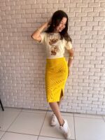 SAIA MIDI CANELADA COM FENDA | PRIMAVERA–VERÃO - Imagem 3