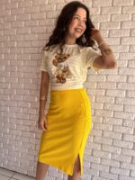 SAIA MIDI CANELADA COM FENDA | PRIMAVERA–VERÃO - Imagem 2
