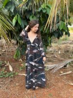 VESTIDO LONGO EM TULE ESTAMPADO
